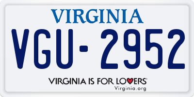 VA license plate VGU2952
