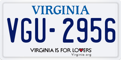 VA license plate VGU2956