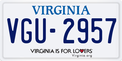 VA license plate VGU2957