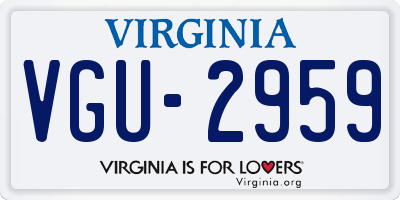 VA license plate VGU2959