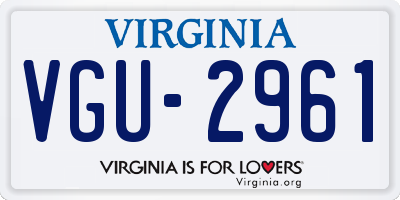 VA license plate VGU2961