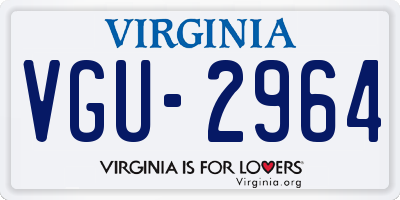 VA license plate VGU2964
