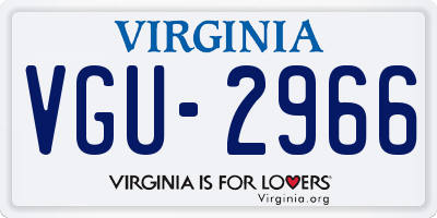 VA license plate VGU2966