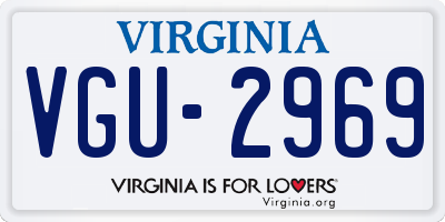 VA license plate VGU2969