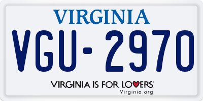 VA license plate VGU2970