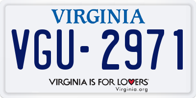 VA license plate VGU2971