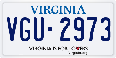 VA license plate VGU2973