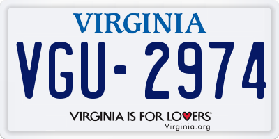 VA license plate VGU2974