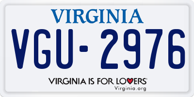 VA license plate VGU2976