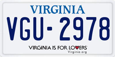 VA license plate VGU2978