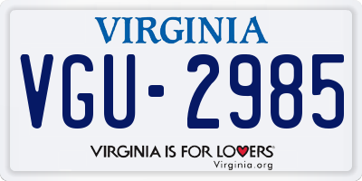 VA license plate VGU2985