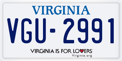 VA license plate VGU2991