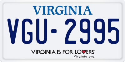 VA license plate VGU2995