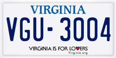 VA license plate VGU3004