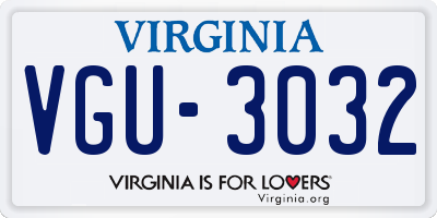 VA license plate VGU3032