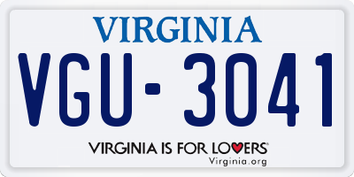VA license plate VGU3041