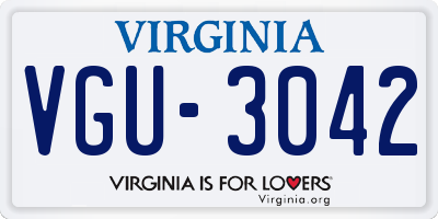 VA license plate VGU3042