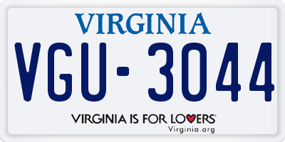 VA license plate VGU3044
