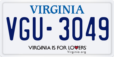 VA license plate VGU3049