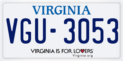 VA license plate VGU3053