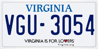 VA license plate VGU3054