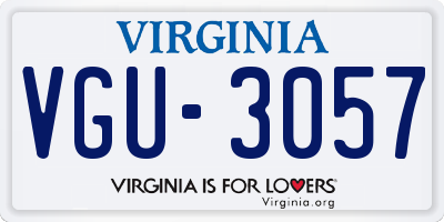 VA license plate VGU3057