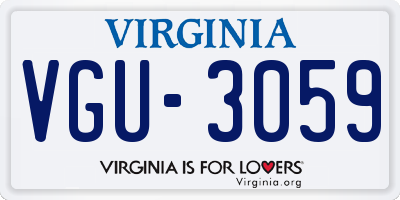 VA license plate VGU3059