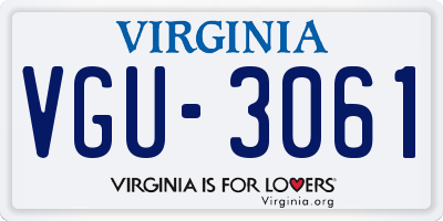 VA license plate VGU3061