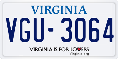 VA license plate VGU3064