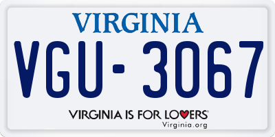 VA license plate VGU3067