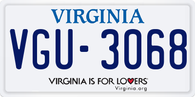VA license plate VGU3068