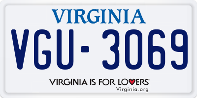 VA license plate VGU3069