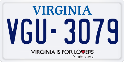 VA license plate VGU3079