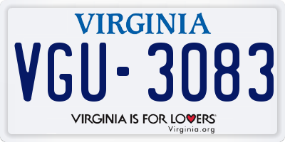 VA license plate VGU3083
