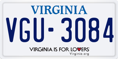 VA license plate VGU3084