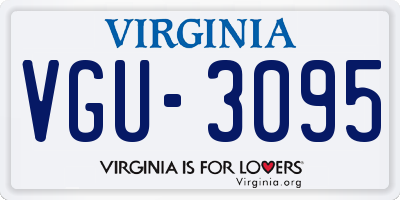 VA license plate VGU3095