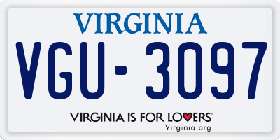 VA license plate VGU3097