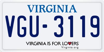 VA license plate VGU3119