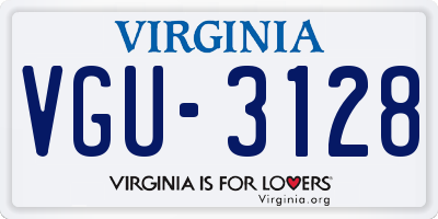 VA license plate VGU3128