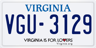 VA license plate VGU3129