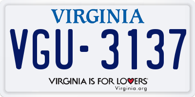 VA license plate VGU3137