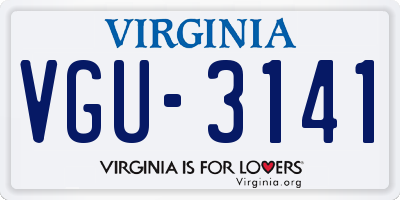 VA license plate VGU3141