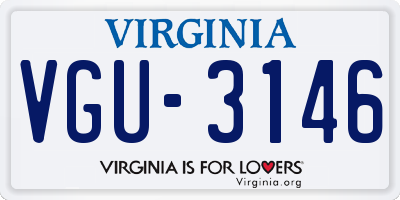 VA license plate VGU3146