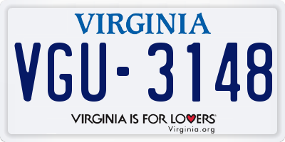 VA license plate VGU3148
