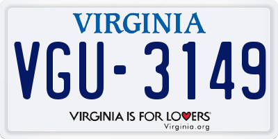 VA license plate VGU3149