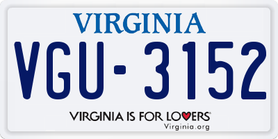 VA license plate VGU3152