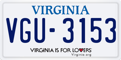 VA license plate VGU3153