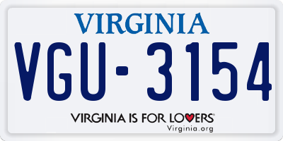 VA license plate VGU3154