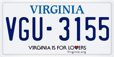 VA license plate VGU3155
