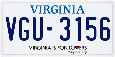 VA license plate VGU3156